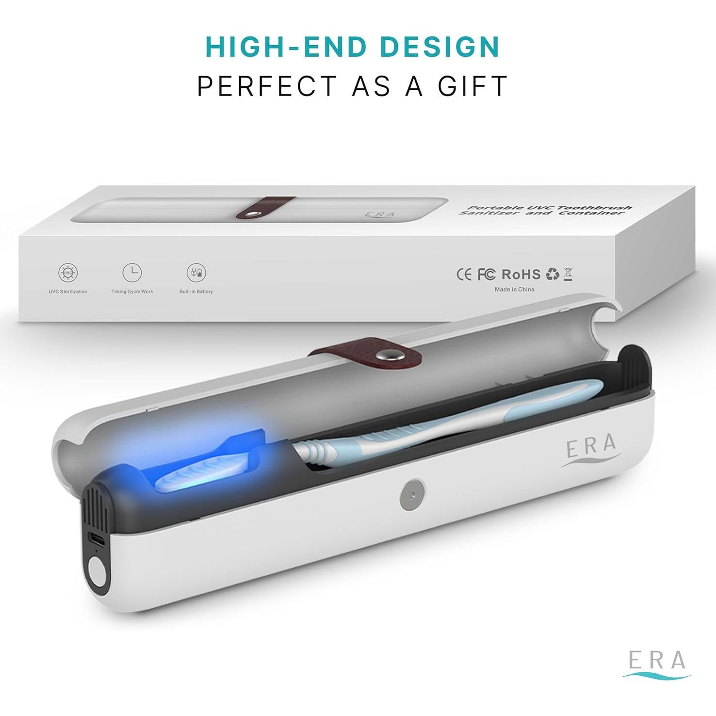 Funda desinfectante para cepillo de dientes ERA con luz UV