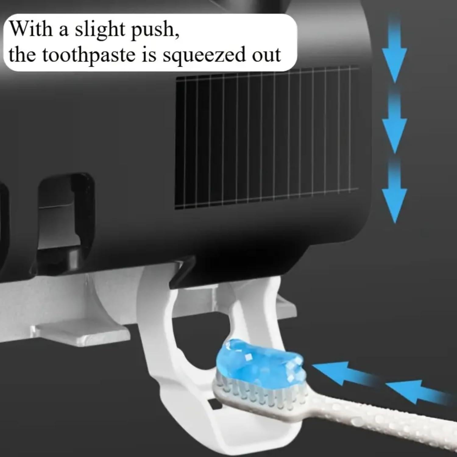 Dispensador de pasta de dientes NeteHon negro 4 ranuras