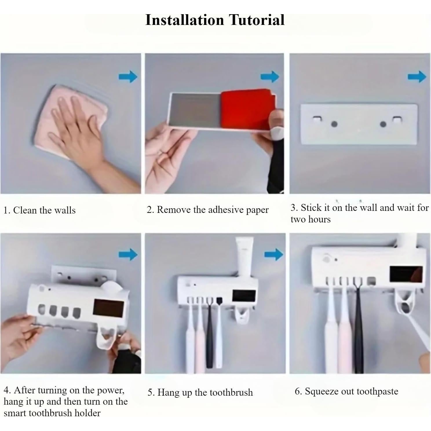 Dispensador de pasta de dientes NeteHon negro 4 ranuras