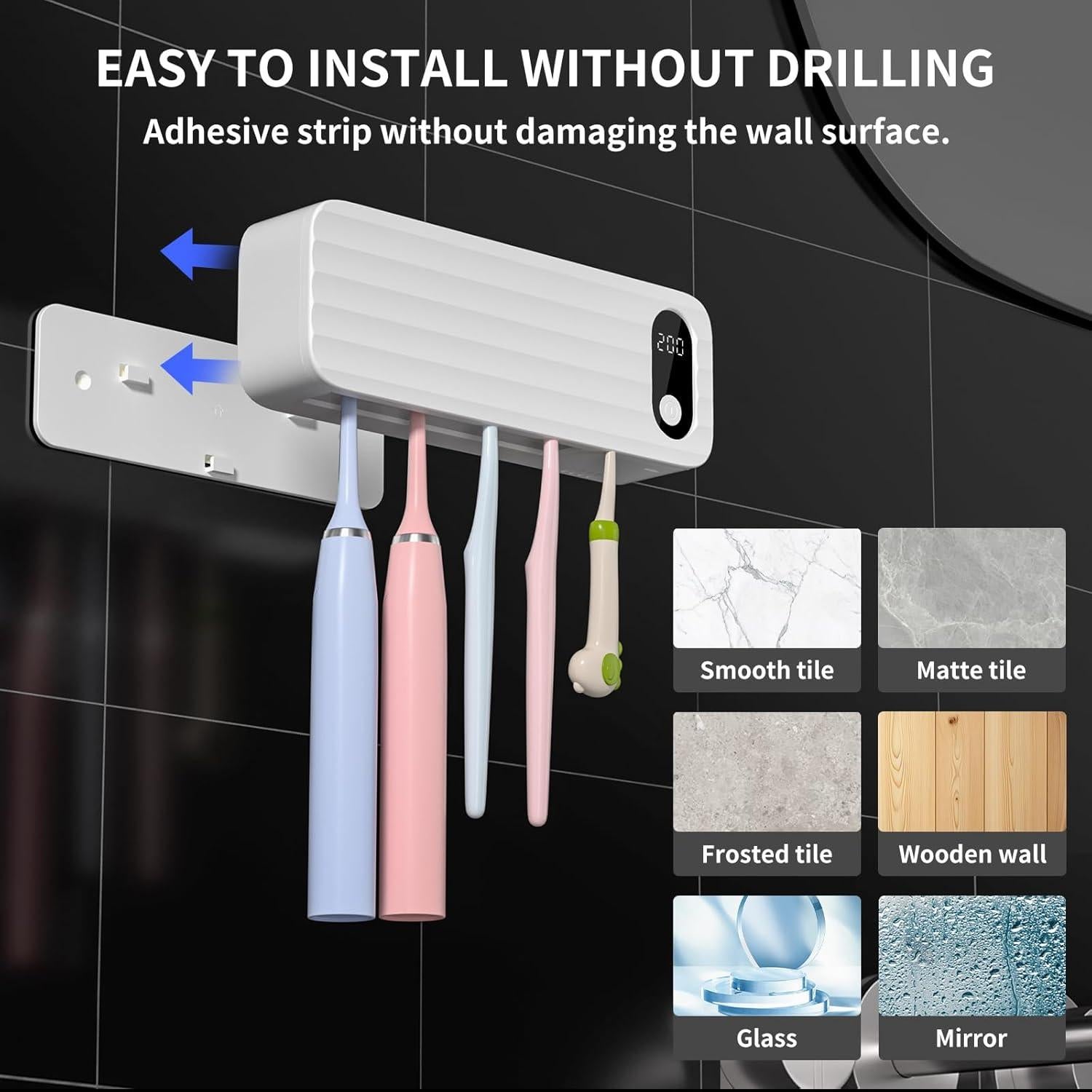 Soporte Desinfectante UV para Cepillos de Dientes Sugar Swan