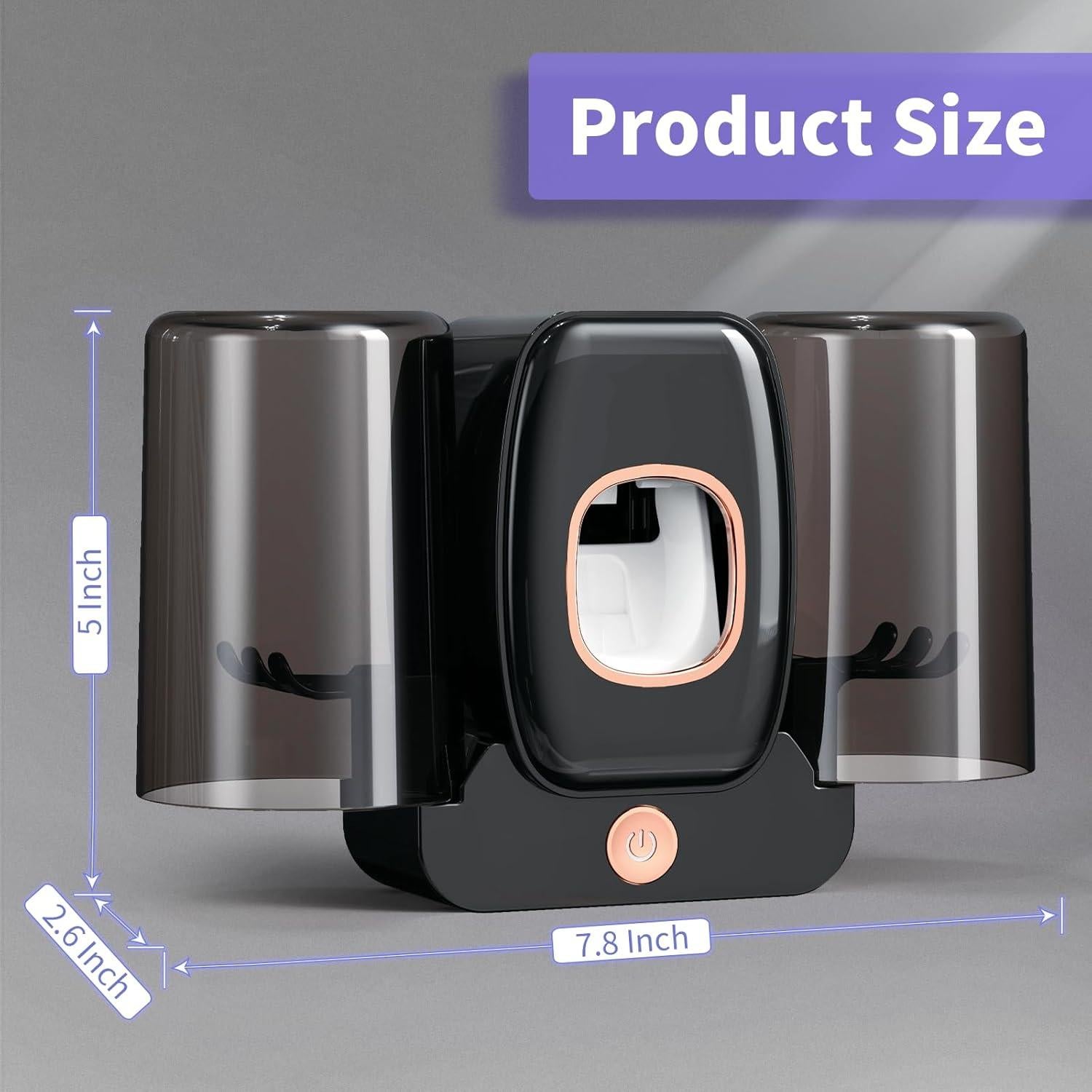 Soporte para cepillos de dientes Wekity negro con dispensador