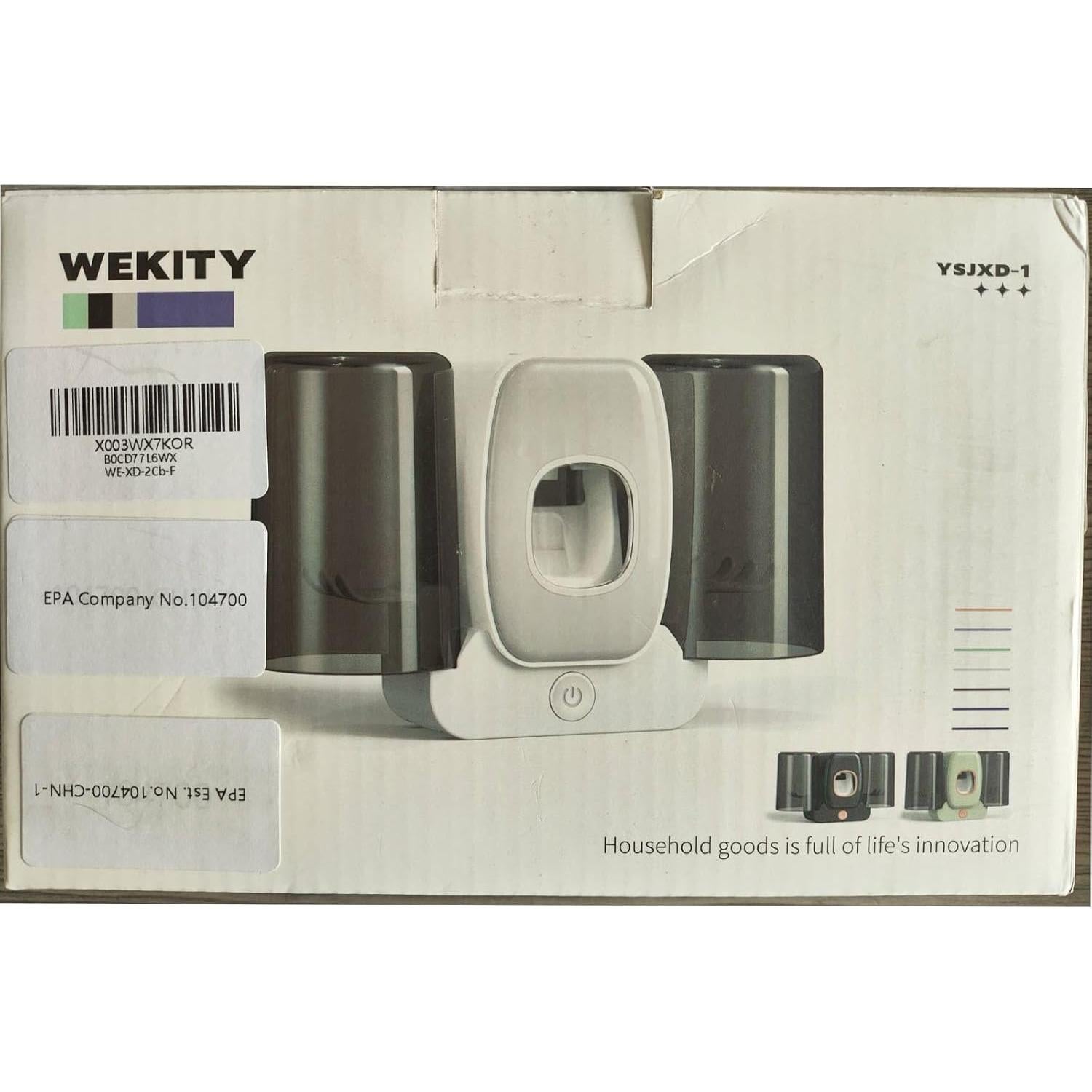 Soporte para cepillos de dientes Wekity negro con dispensador