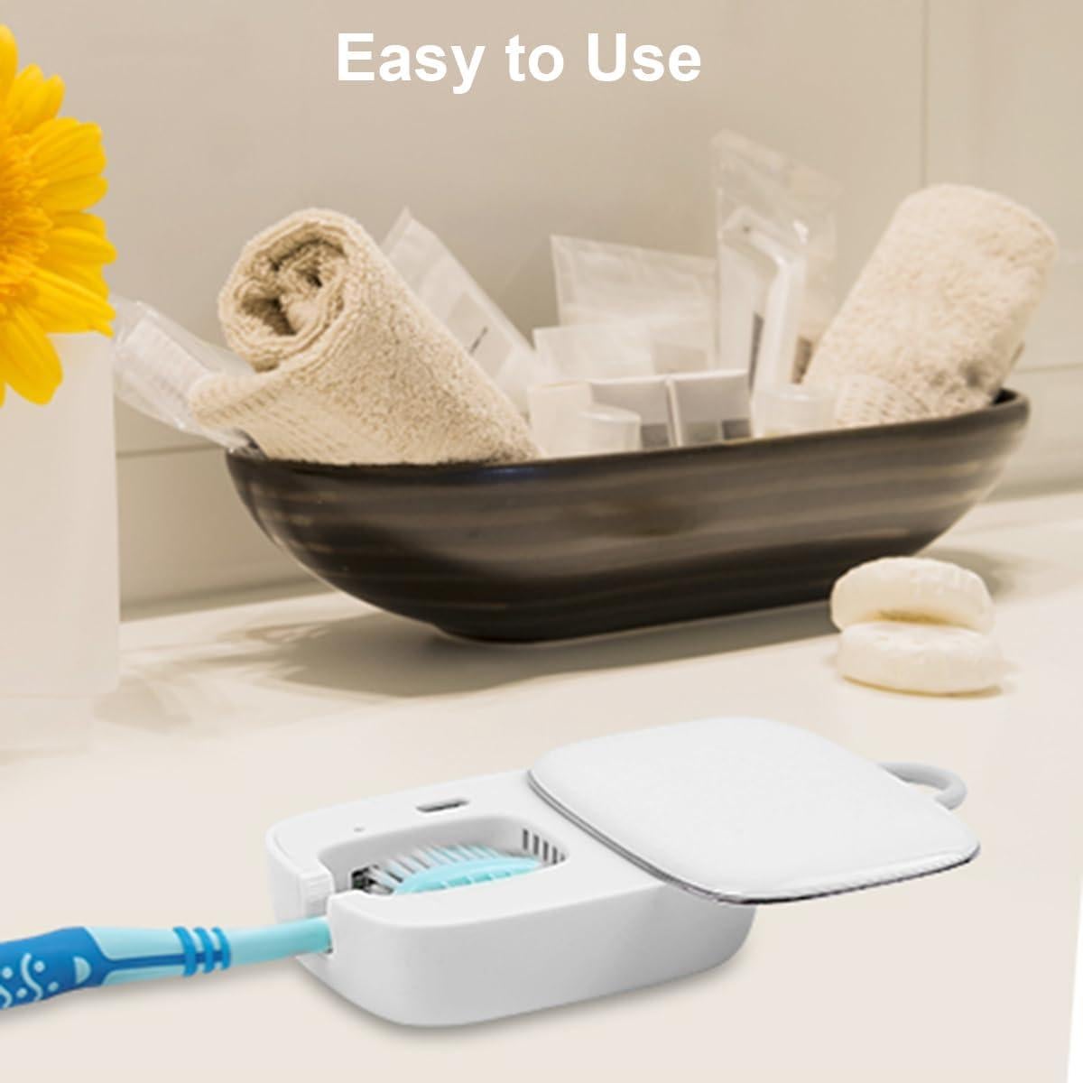 Cubierta de cepillo de dientes VAPTEC con luz UV - Blanco