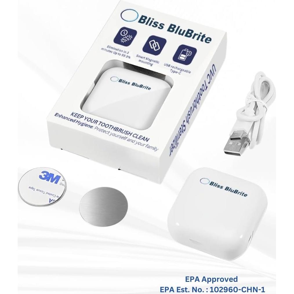 Estuche de cepillo de dientes UV-C Bliss BlueBrite - Portátil