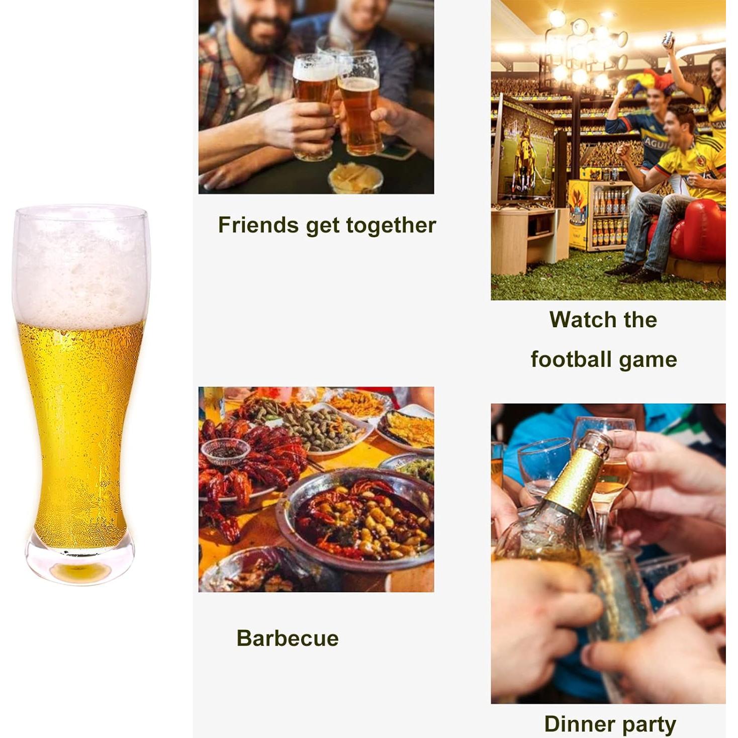 Juego de 6 vasos Pilsner BPFY 480 ml vidrio transparente