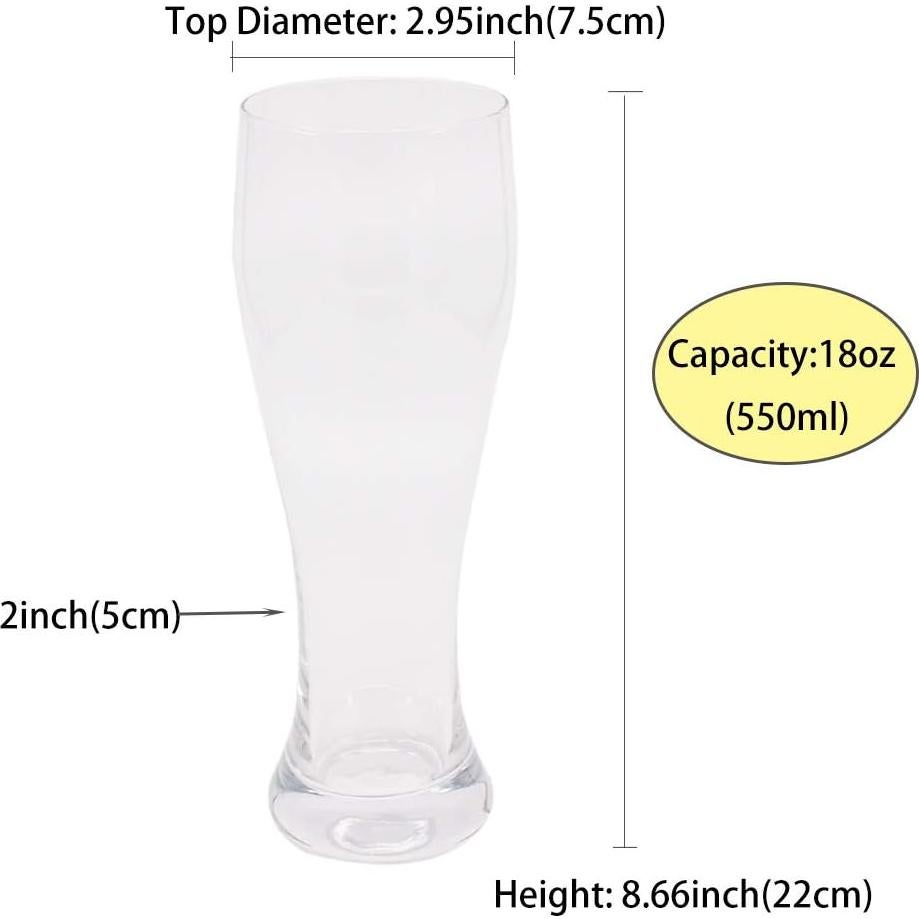 Juego de 6 vasos Pilsner BPFY 480 ml vidrio transparente