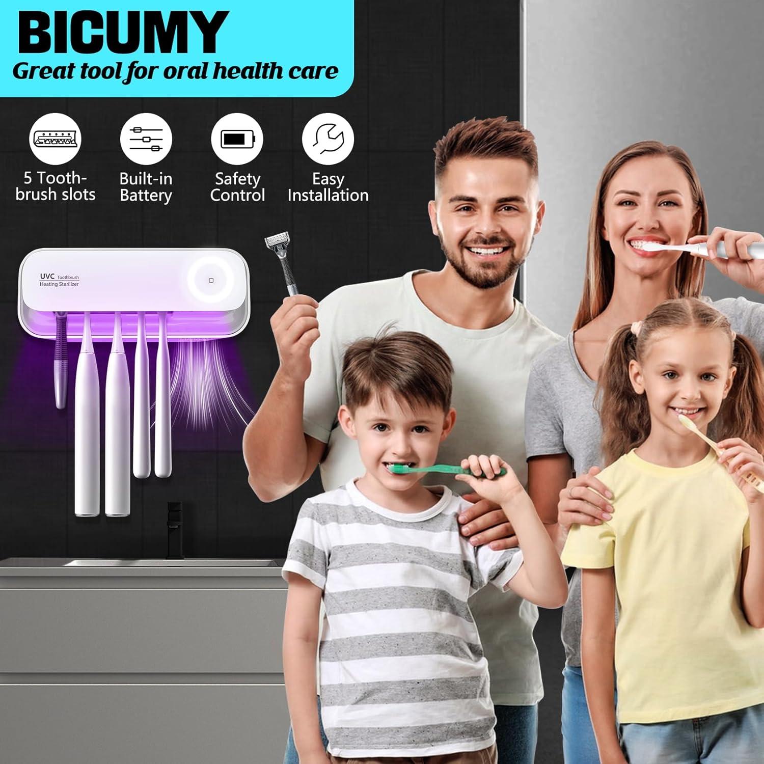 Soporte desinfectante para cepillos de dientes BICUMY 5 ranuras