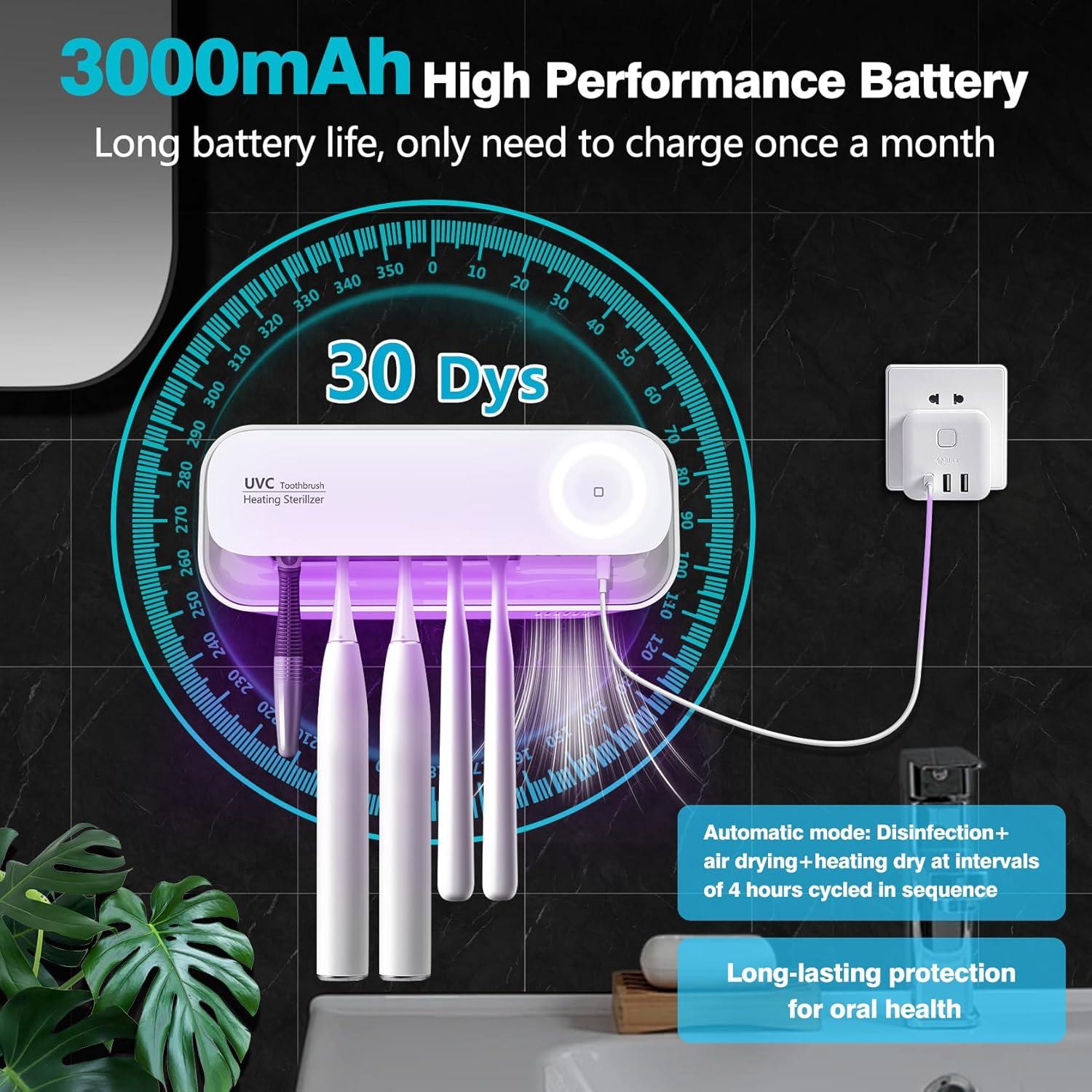 Soporte desinfectante para cepillos de dientes BICUMY 5 ranuras