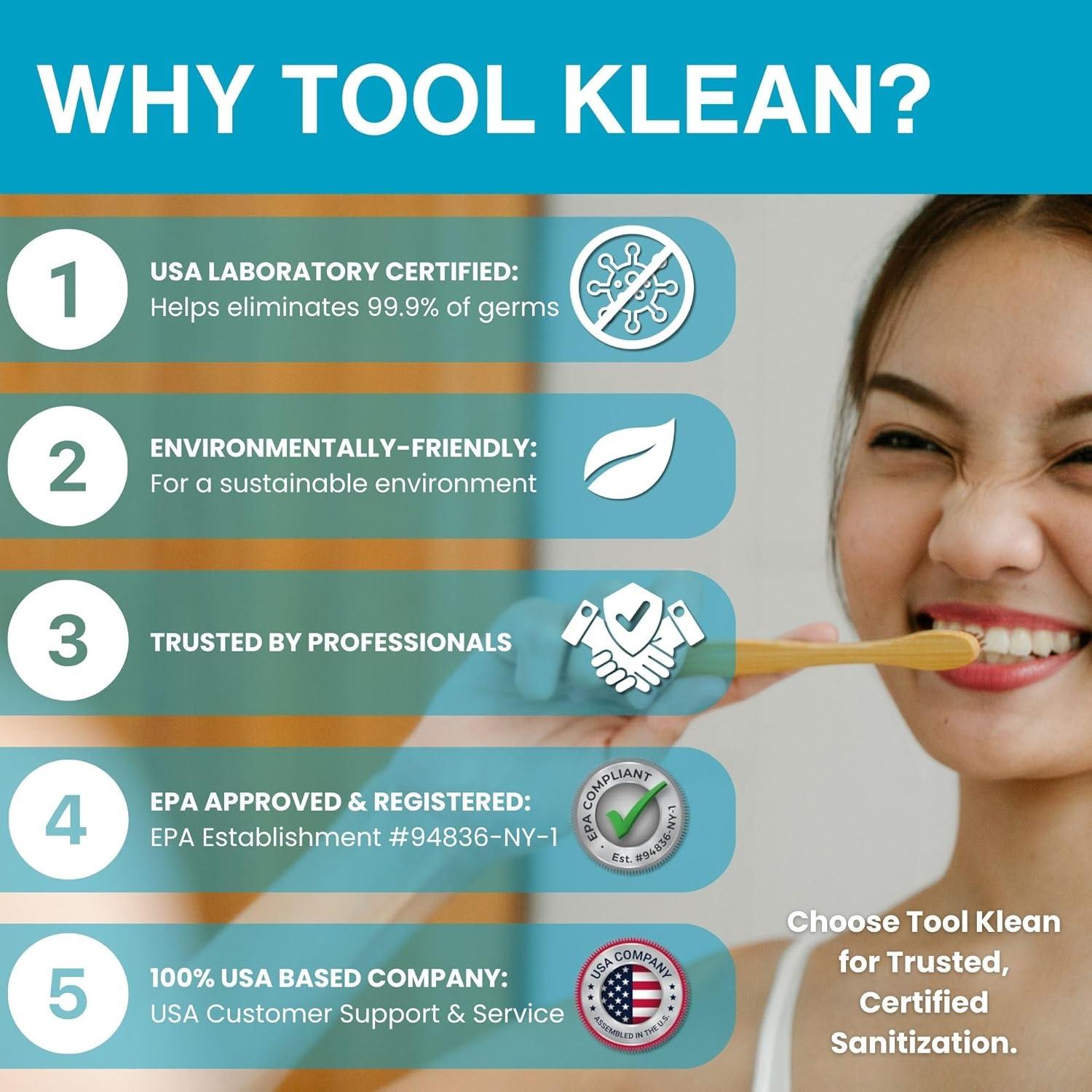 Desinfectante de Cepillos de Dientes Tool Klean UVC - Portátil