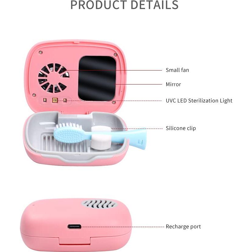 Funda de cepillo de dientes UV Impressive Smile Rosado