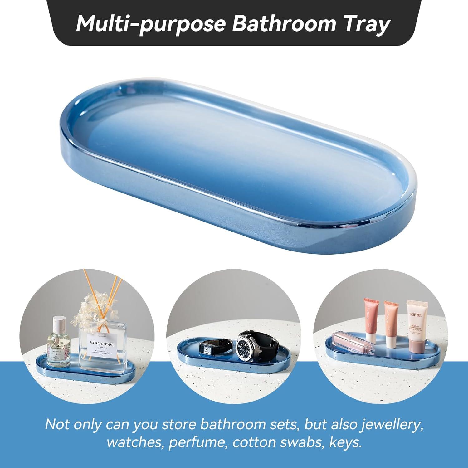 Juego de Accesorios de Baño Cerámica TCQMSS Azul 3 Piezas