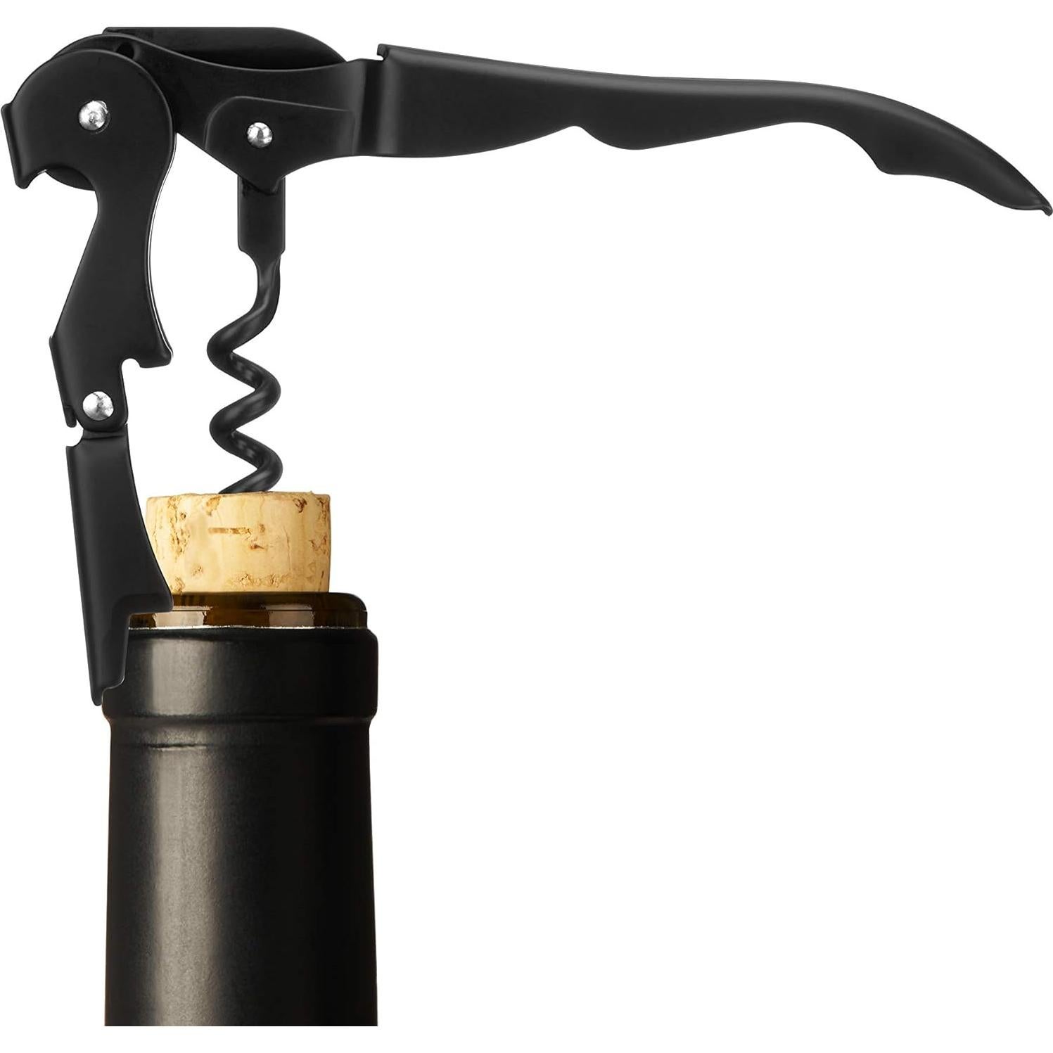 Sacacorchos TrueTap Doble Bisagra Acero Inoxidable Negro