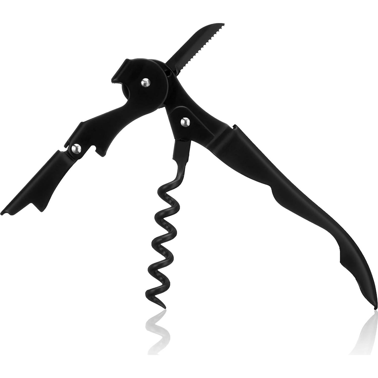 Sacacorchos TrueTap Doble Bisagra Acero Inoxidable Negro