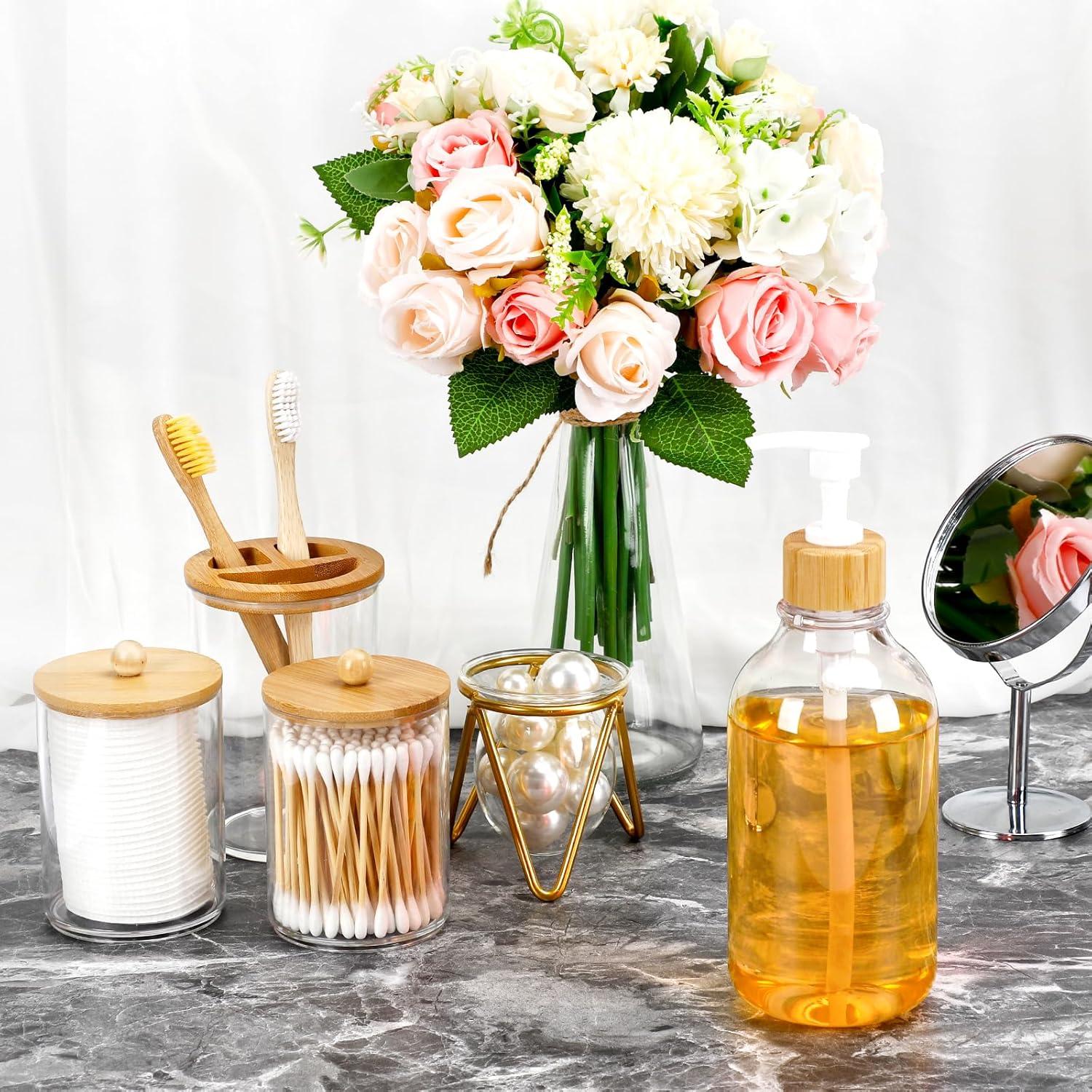 Juego de Accesorios de Baño SGHUO 4 Piezas Bambú Boho