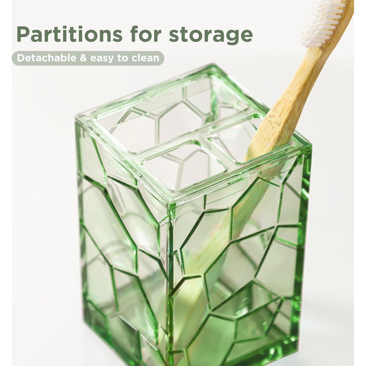 Juego de Accesorios de Baño HBlife Acrílico Verde Salvia