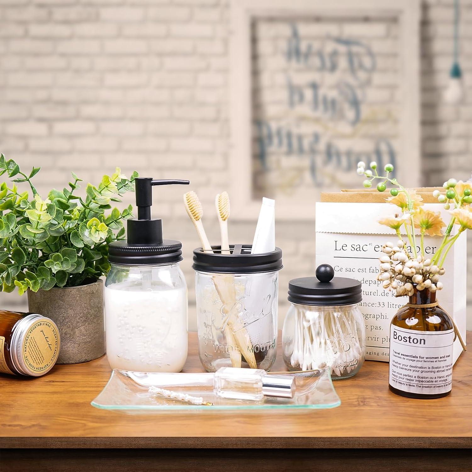 Juego de Accesorios de Baño Jenseits Mason Jar 4 Piezas