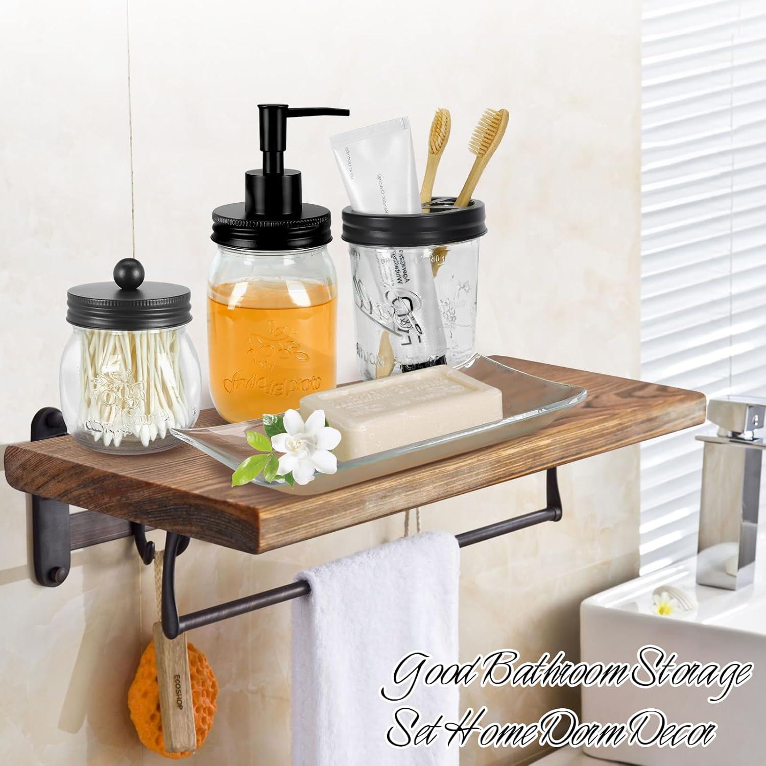 Juego de Accesorios de Baño Jenseits Mason Jar 4 Piezas