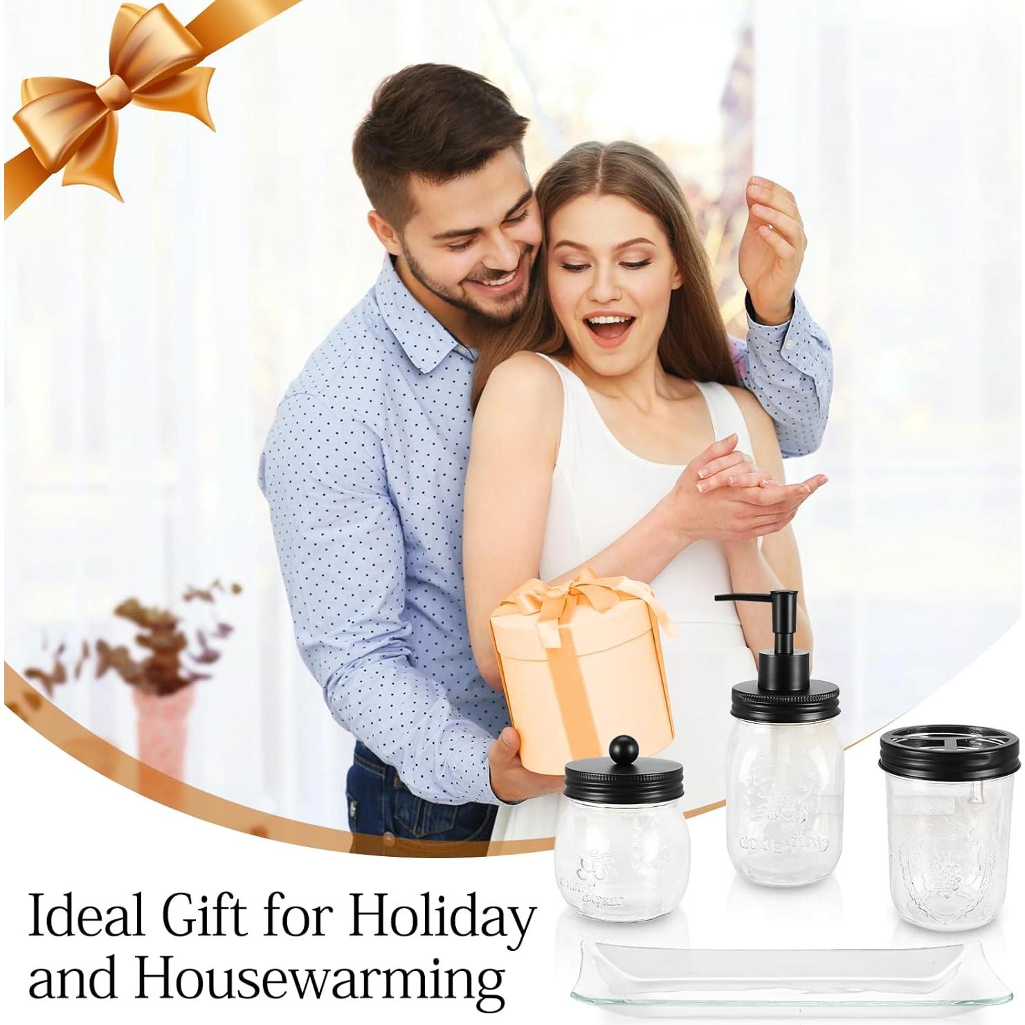 Juego de Accesorios de Baño Jenseits Mason Jar 4 Piezas