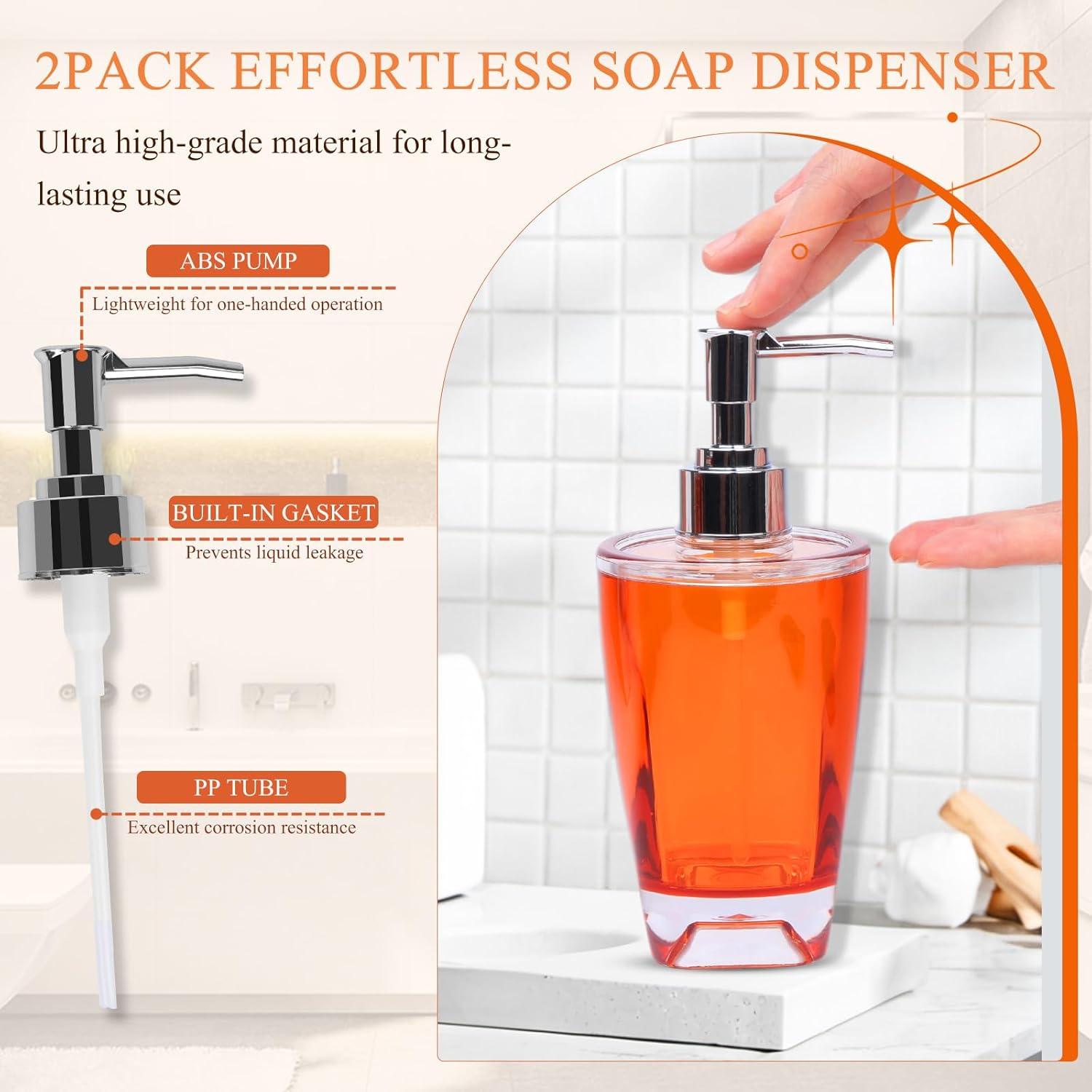 Juego de Accesorios de Baño Acrílico 4 Piezas Naranja