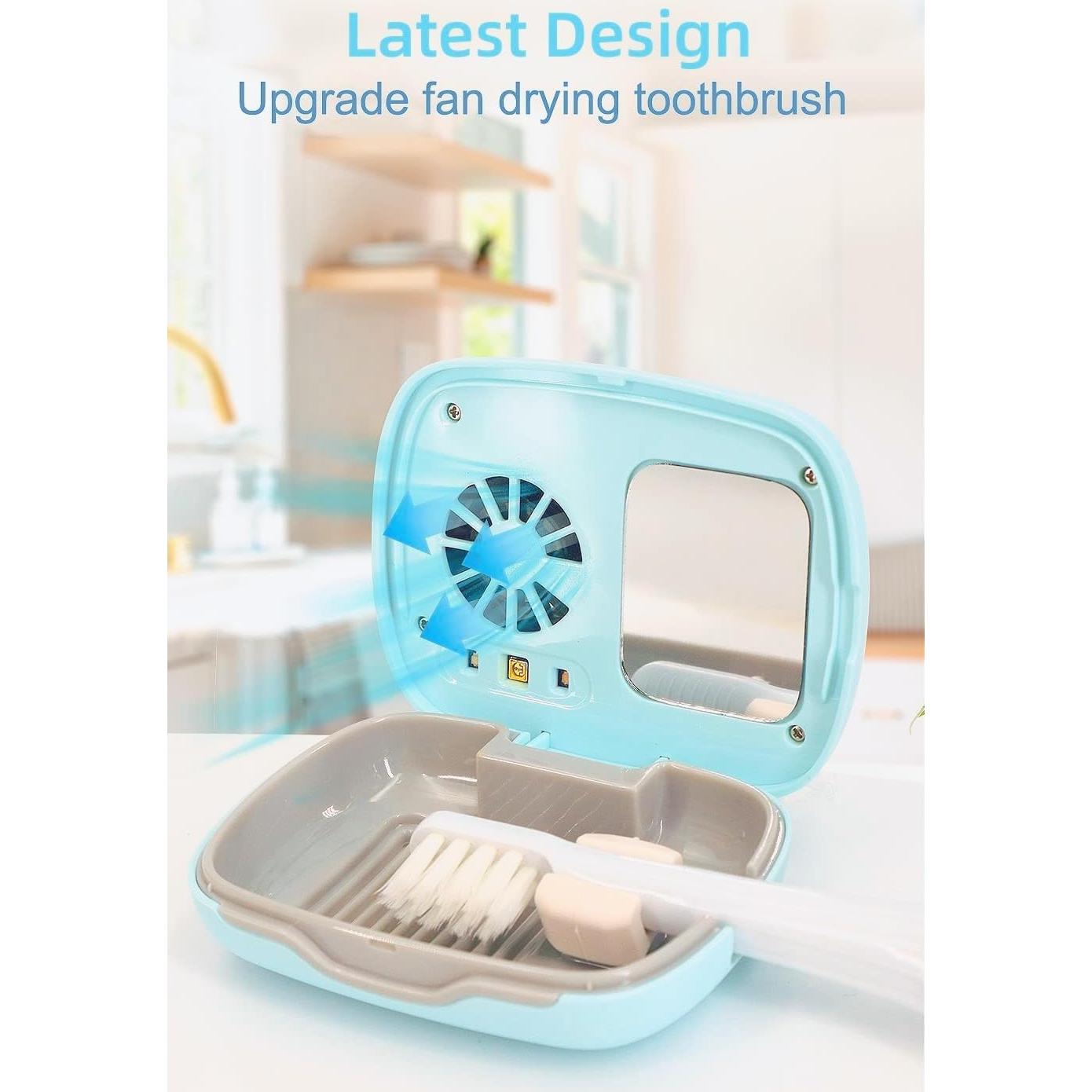 Estuche de viaje para cepillos de dientes Genérico YSH azul