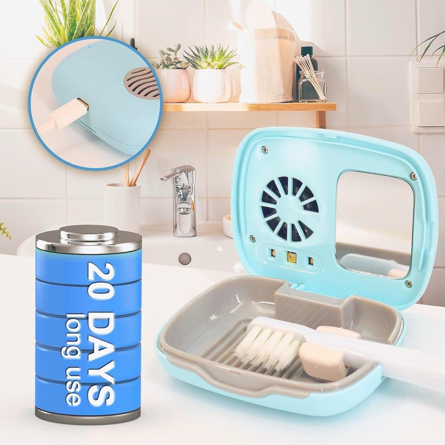 Estuche de viaje para cepillos de dientes Genérico YSH azul