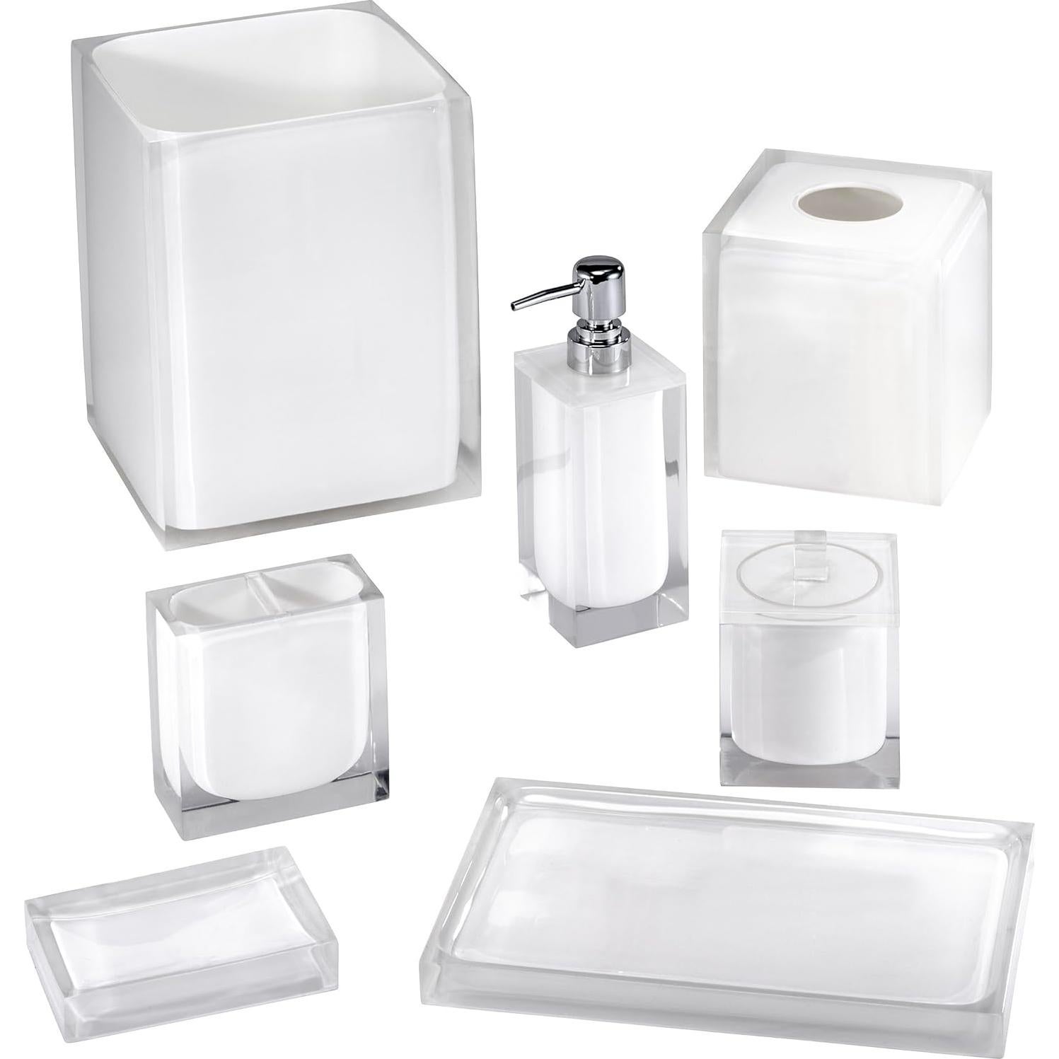 Juego de Accesorios de Baño IZOD 2 Piezas Resina Blanca