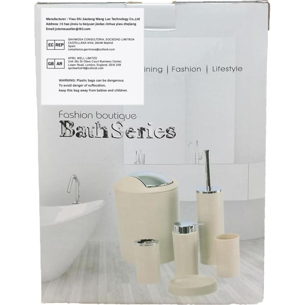 Juego de Accesorios de Baño JOTOM 6 Piezas Flamingo