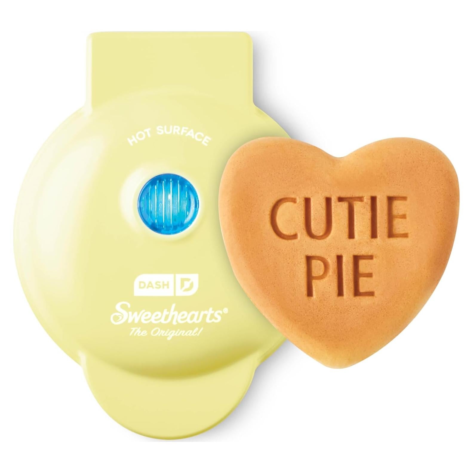 Mini Waffle Maker DASH Corazón 10,16 cm Antiadherente Amarillo