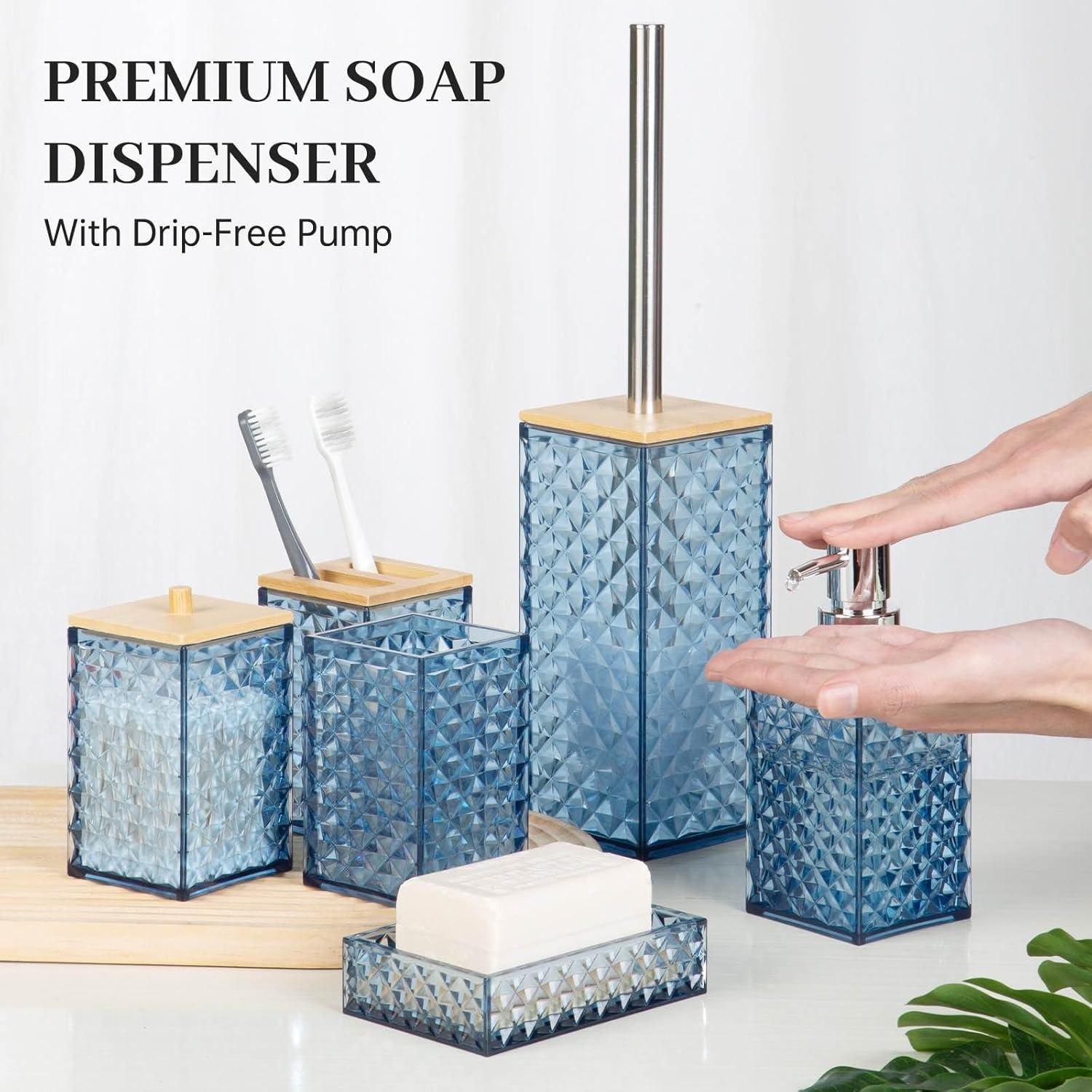 Juego de Accesorios de Baño RRM 6 Pcs Azul Patrón Cuadrícula