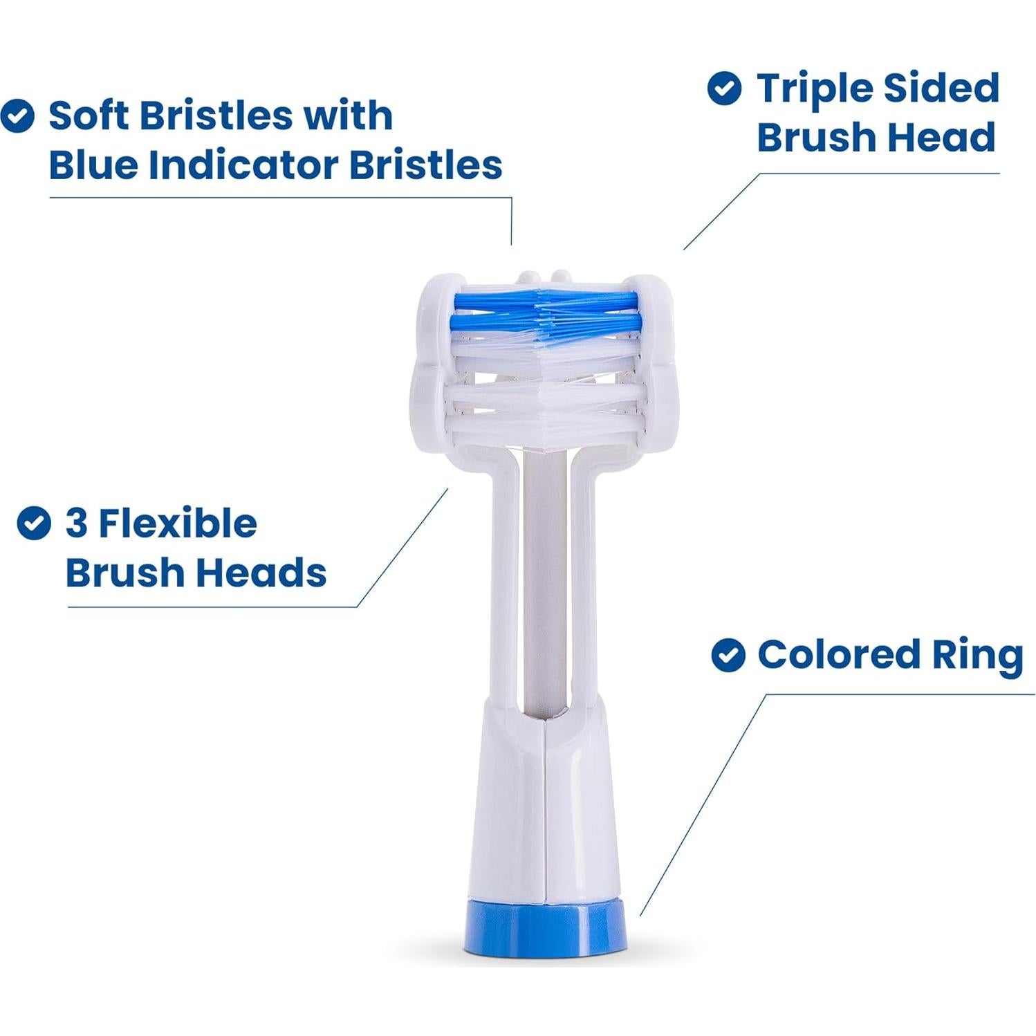 Cabezal de Cepillo Triple Bristle Azul - Paquete de 2