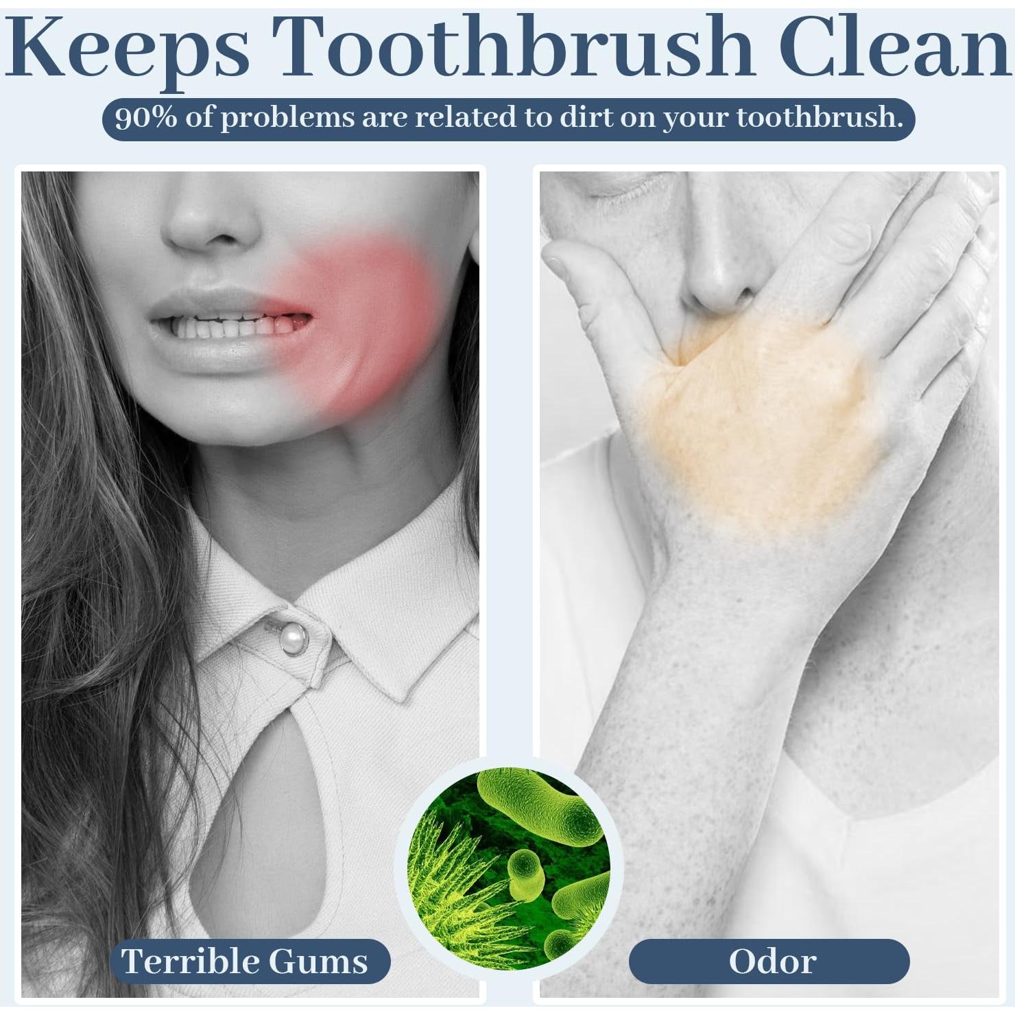 Estuche Limpiador para Cepillos de Dientes MONESAO Azul/Blanco