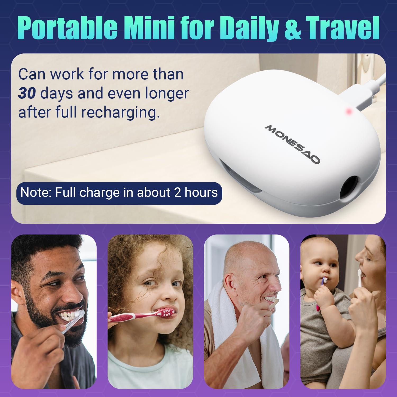 Estuche Limpiador para Cepillos de Dientes MONESAO Azul/Blanco