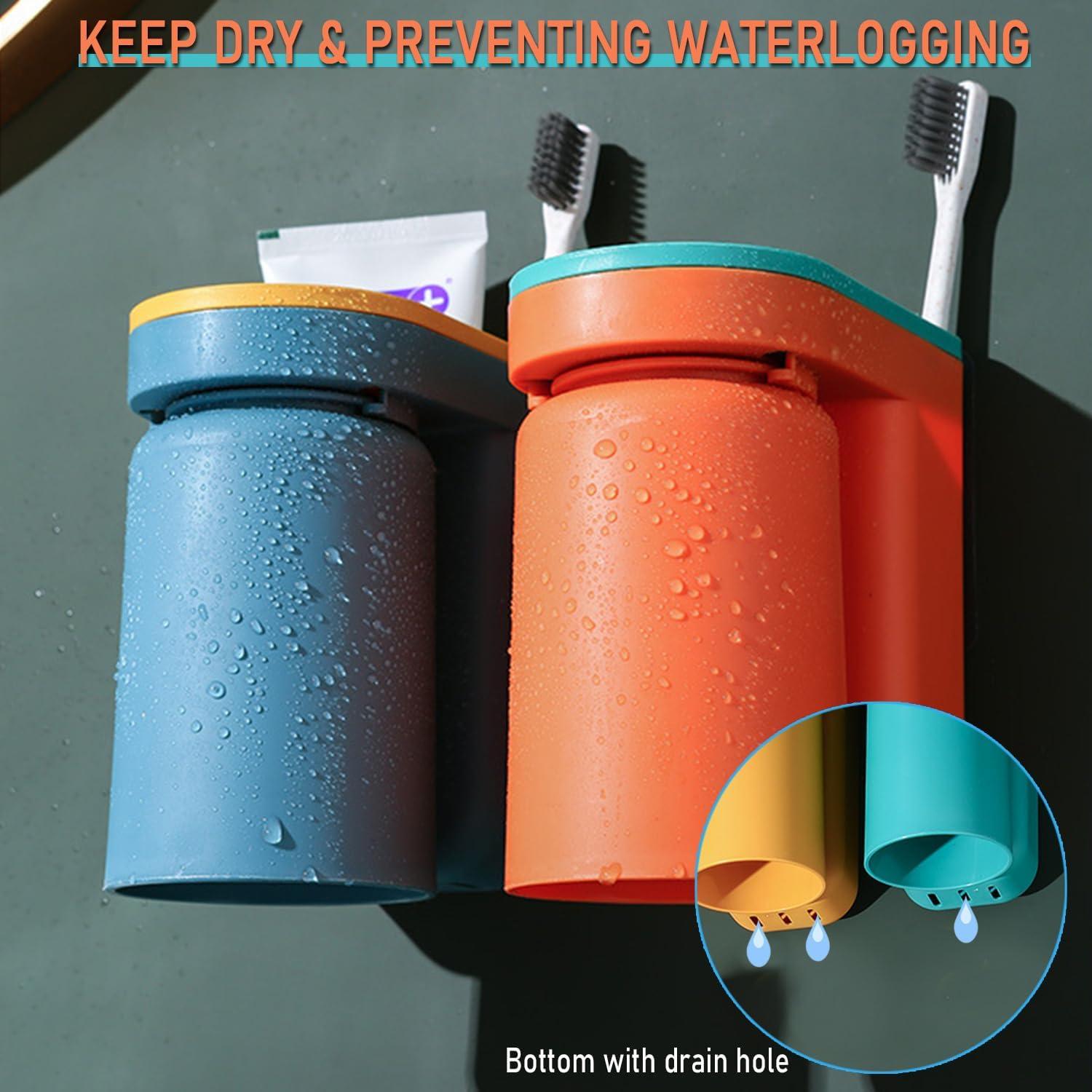 Soporte de cepillo de dientes Buyscoolee 2 en 1 Verde Amarillo