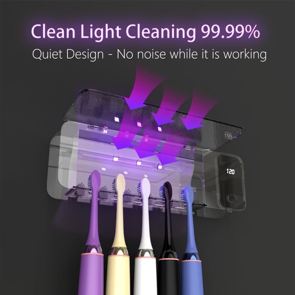 Soporte para Cepillos de Dientes SARMOCARE Gris con Secado y Limpieza