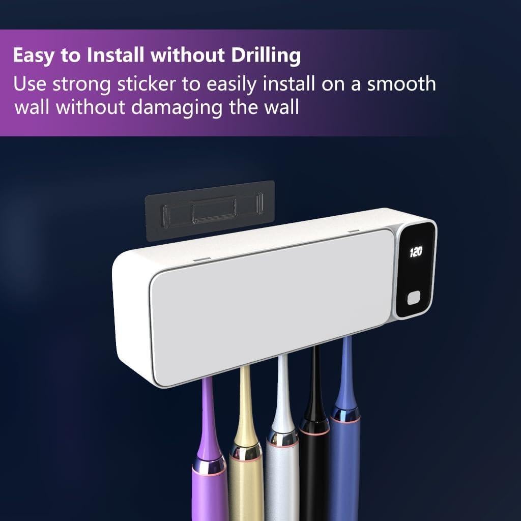 Soporte para Cepillos de Dientes SARMOCARE Gris con Secado y Limpieza