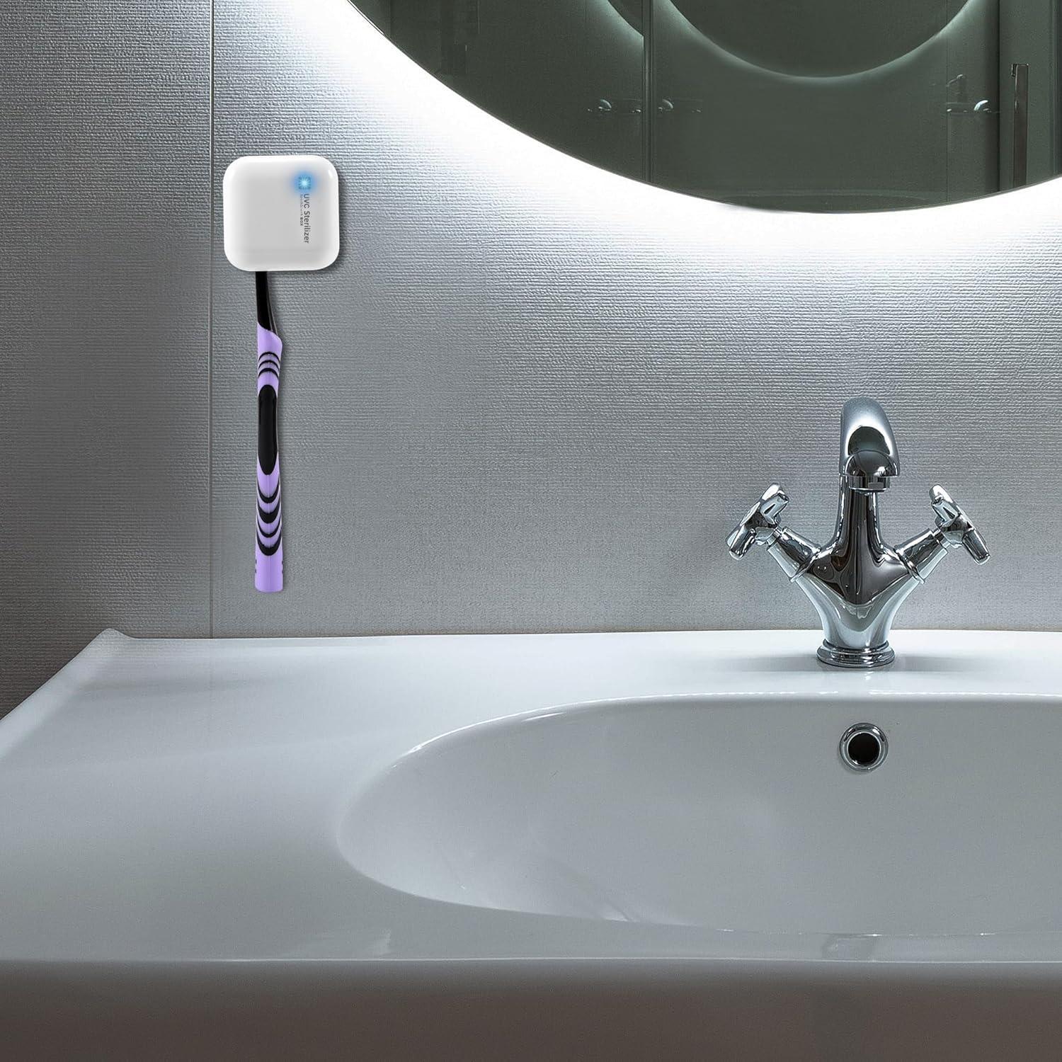 Soporte Limpiador de Cepillo de Dientes Bopie Blanco