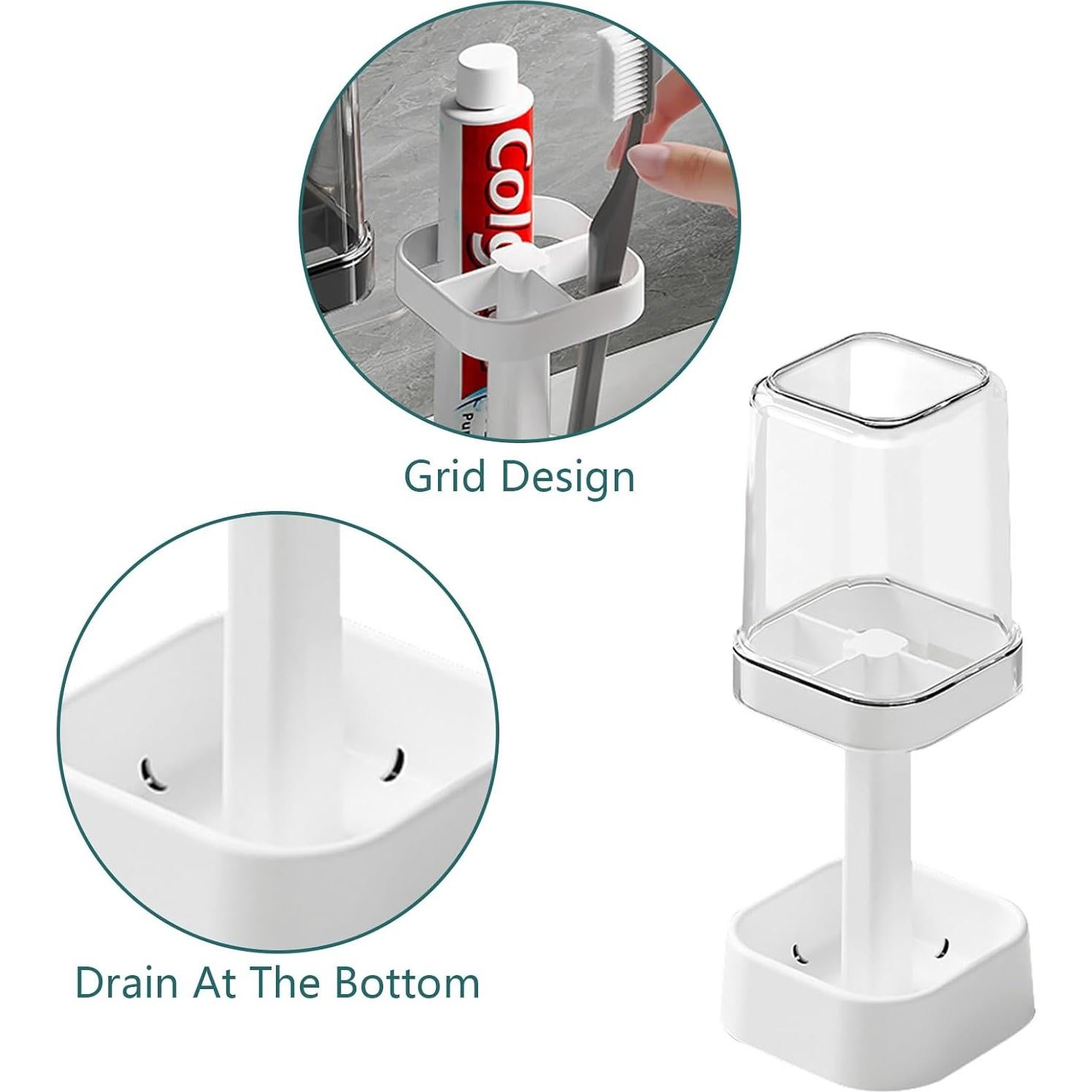 Soporte para Cepillos de Dientes Nayubo Blanco 3 Compartimentos
