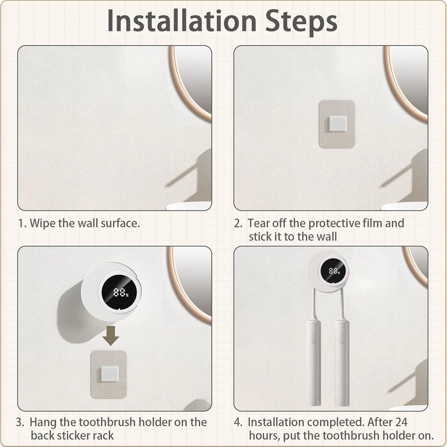 Soporte Inteligente para Cepillos de Dientes Wekity Blanco