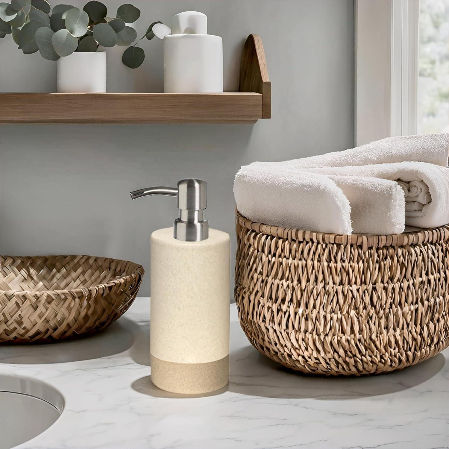 Juego de Accesorios de Baño Cerámica CAA'S Beige 4 Piezas