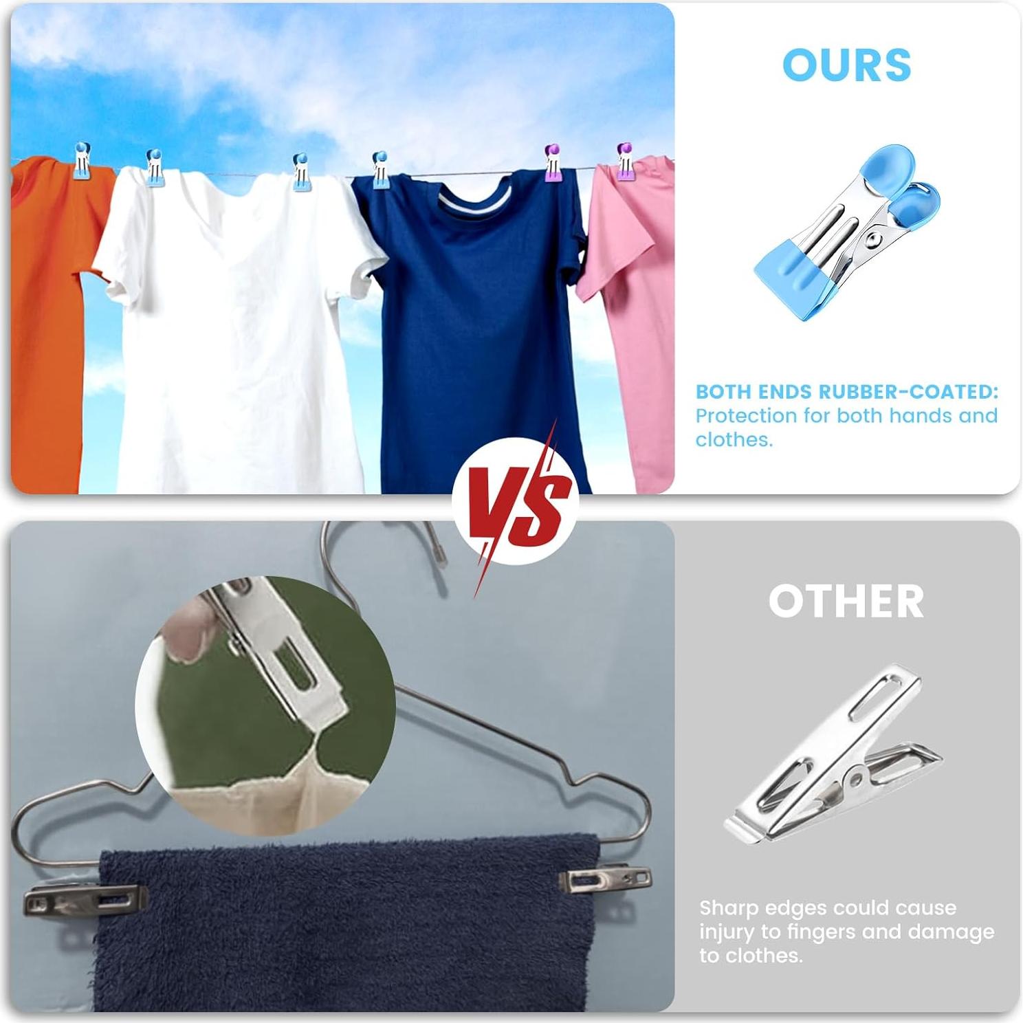 Pinzas para Ropa FXJHUDH 20 Pcs Acero Inoxidable 5.51 cm