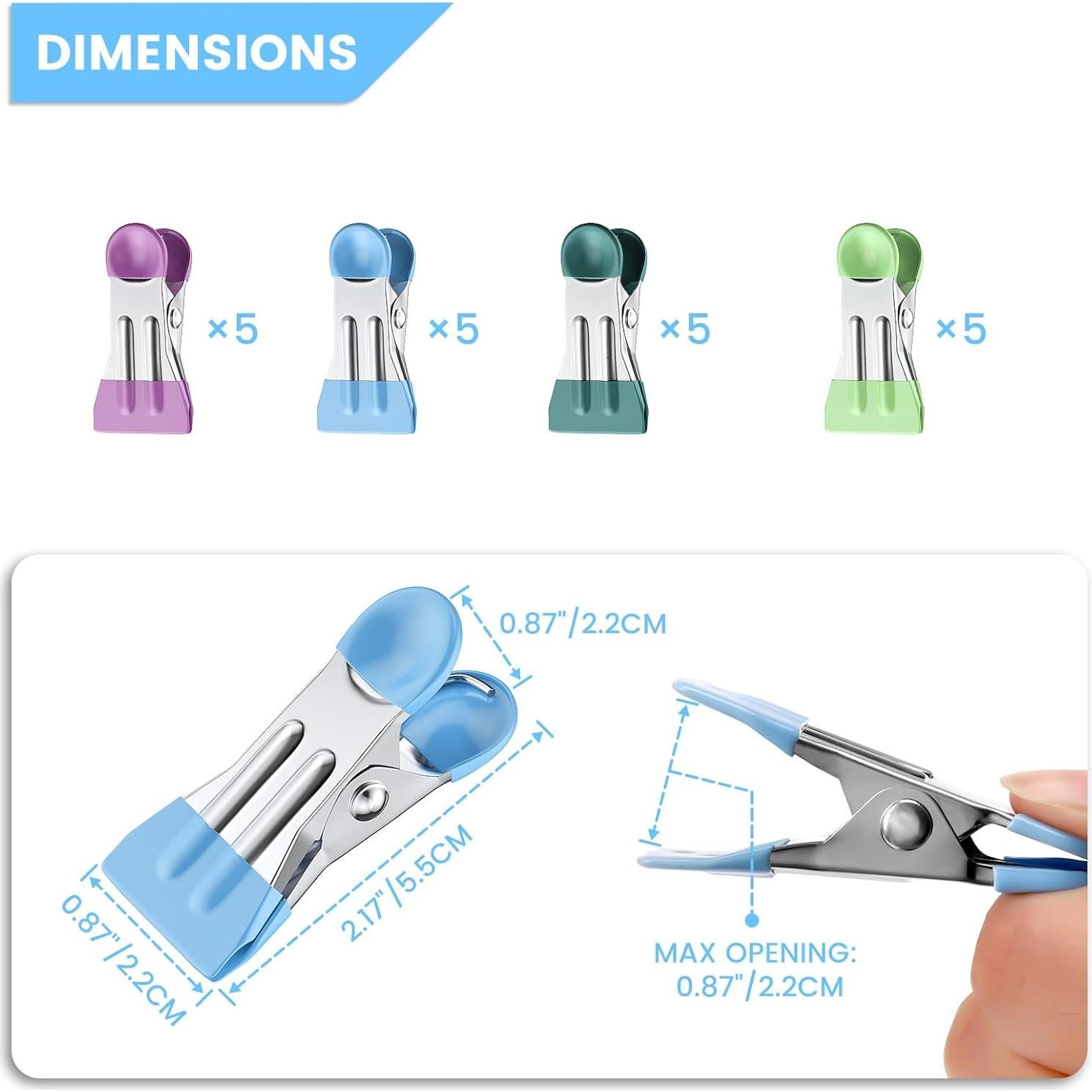 Pinzas para Ropa FXJHUDH 20 Pcs Acero Inoxidable 5.51 cm