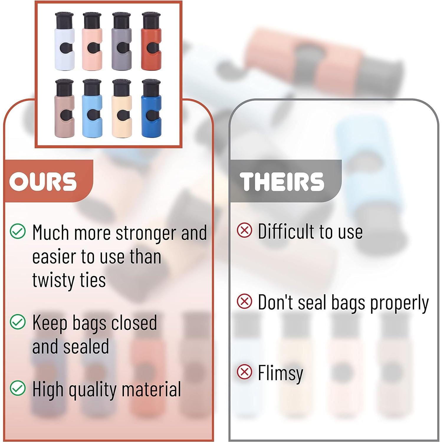 Clips para bolsas de pan Mr. Pen - 8 paquetes multicolor