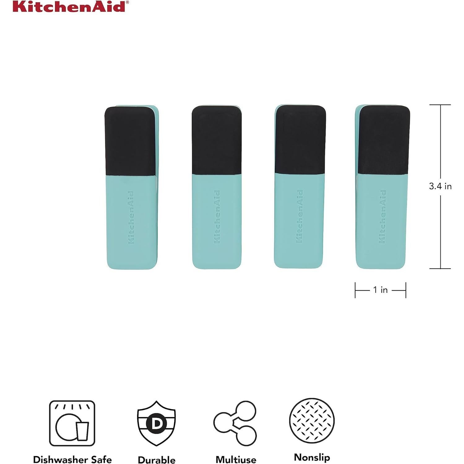 Set de 4 Pinzas de Cocina KitchenAid Aqua Sky, Antideslizantes