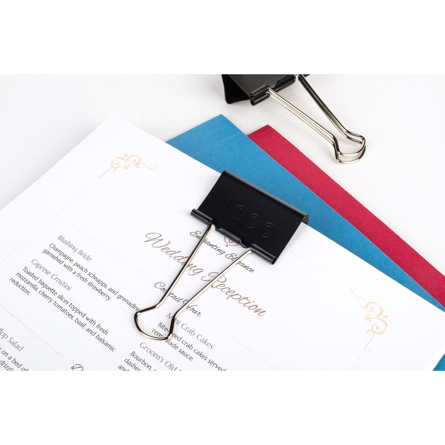 Clips de Binder ACCO Grande 12 Piezas Acero Negro