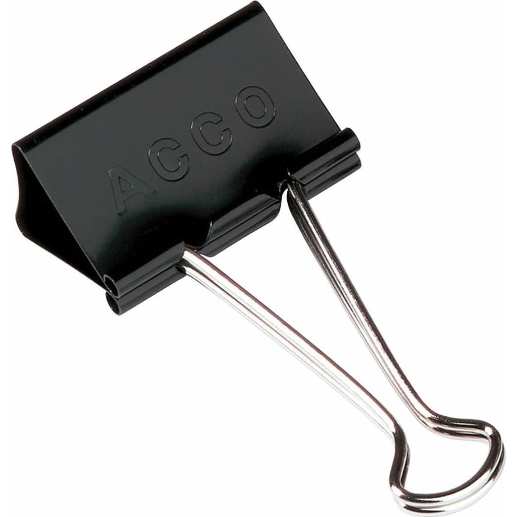 Clips de Binder ACCO Grande 12 Piezas Acero Negro
