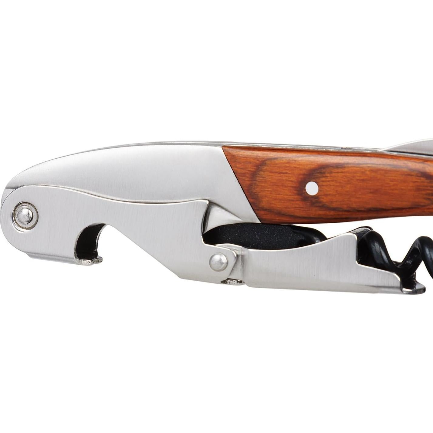 Sacacorchos Dragón Suave 3 en 1 Acero Inoxidable Madera