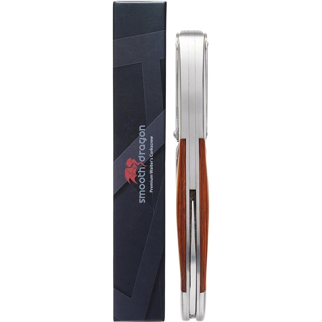Sacacorchos Dragón Suave 3 en 1 Acero Inoxidable Madera