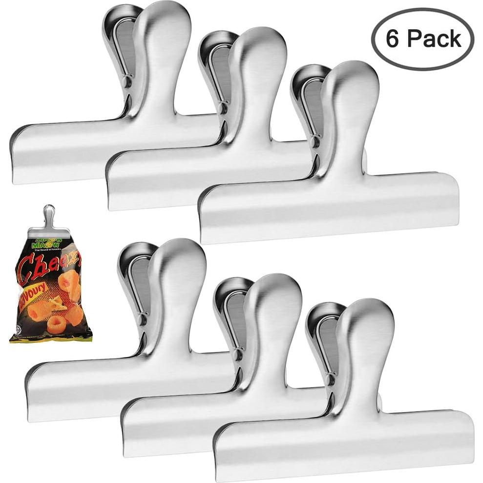 Paquete de 6 Clips de Bolsa DanziX Acero Inoxidable 11.94 cm
