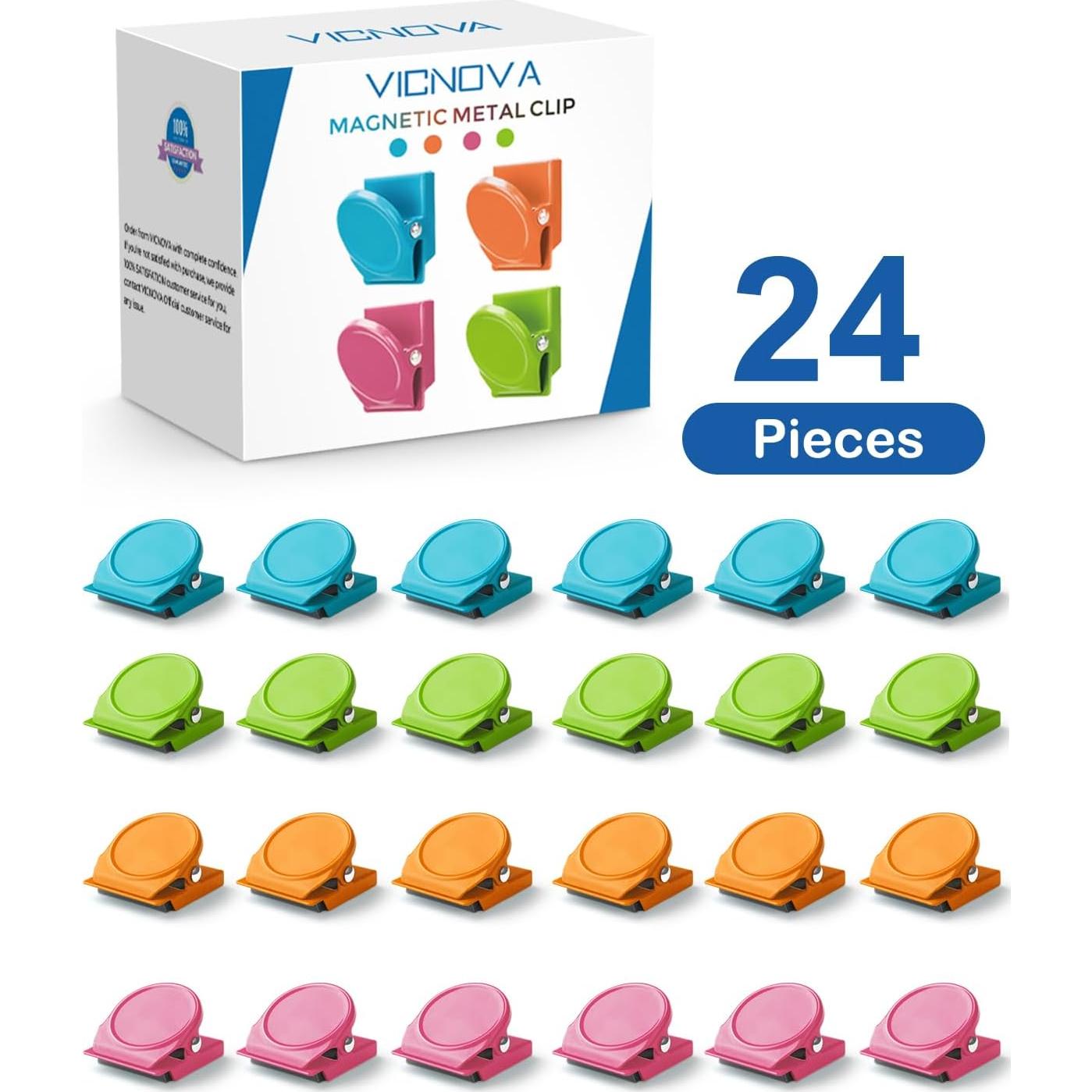 Clips Magnéticos VICNOVA 24 Piezas Multicolor Alta Resistencia
