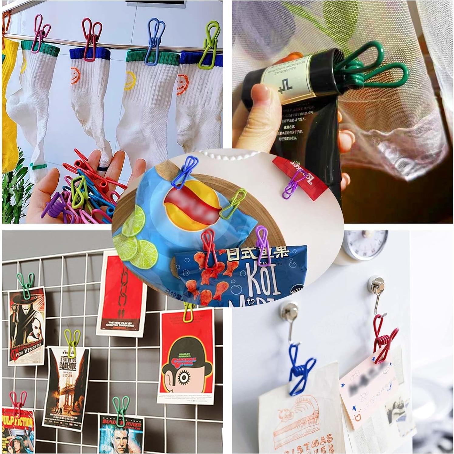 30 Clips de Metal Coloreados Tecbeauty para Ropa y Bolsas